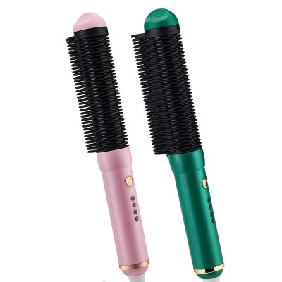 hair straightener comb brush hot iron curler 2in1 electric Amazon new private label hot comb electric hair straightener comb